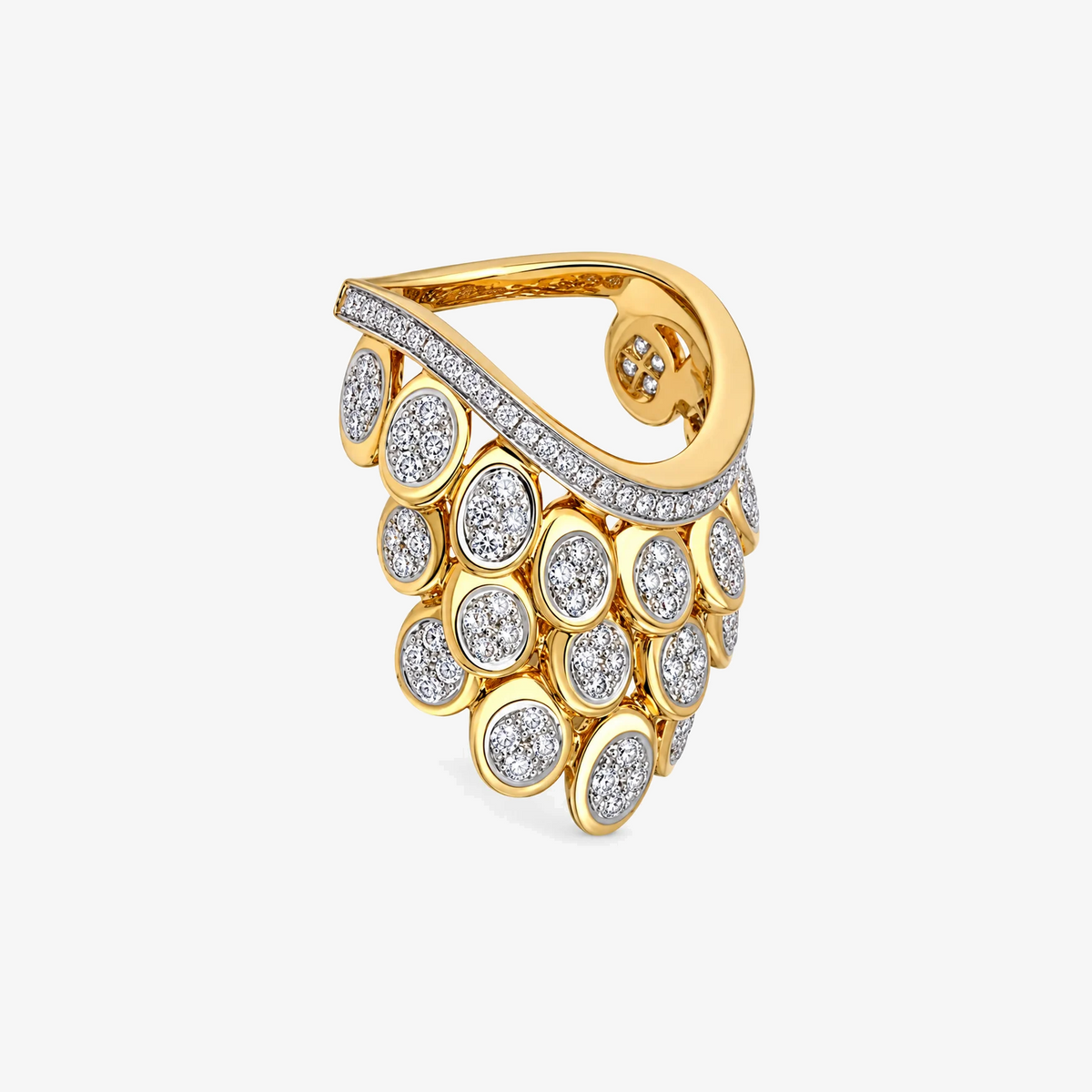 Ring Blossom Pave by Rainbow K in 14K Yellow Gold, view 2 | JJ Jewelry