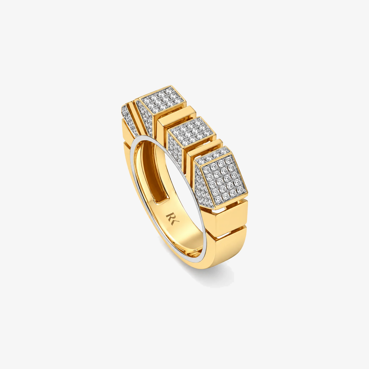 Ring Bold Full Pave by Rainbow K in 14K Yellow Gold | JJ Jewelry