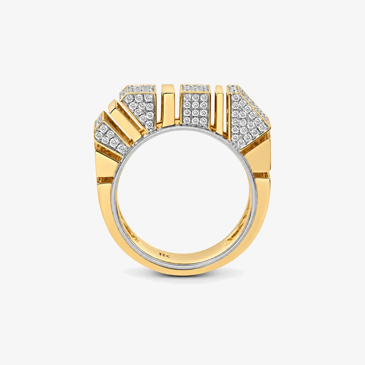 Ring Bold Full Pave by Rainbow K in 14K Yellow Gold, view 2 | JJ Jewelry
