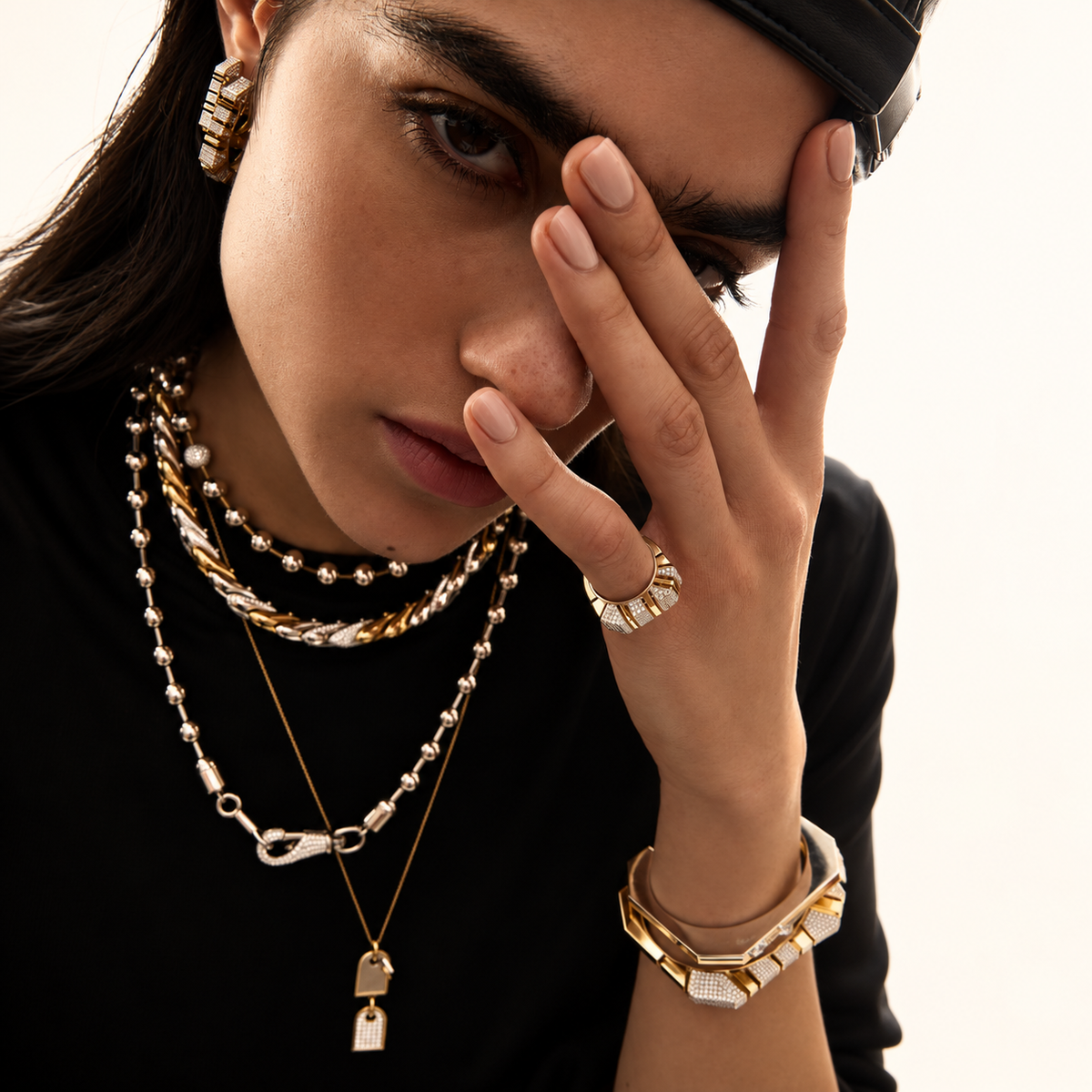 Ring Bold Full Pave by Rainbow K, lifestyle view 1 | JJ Jewelry