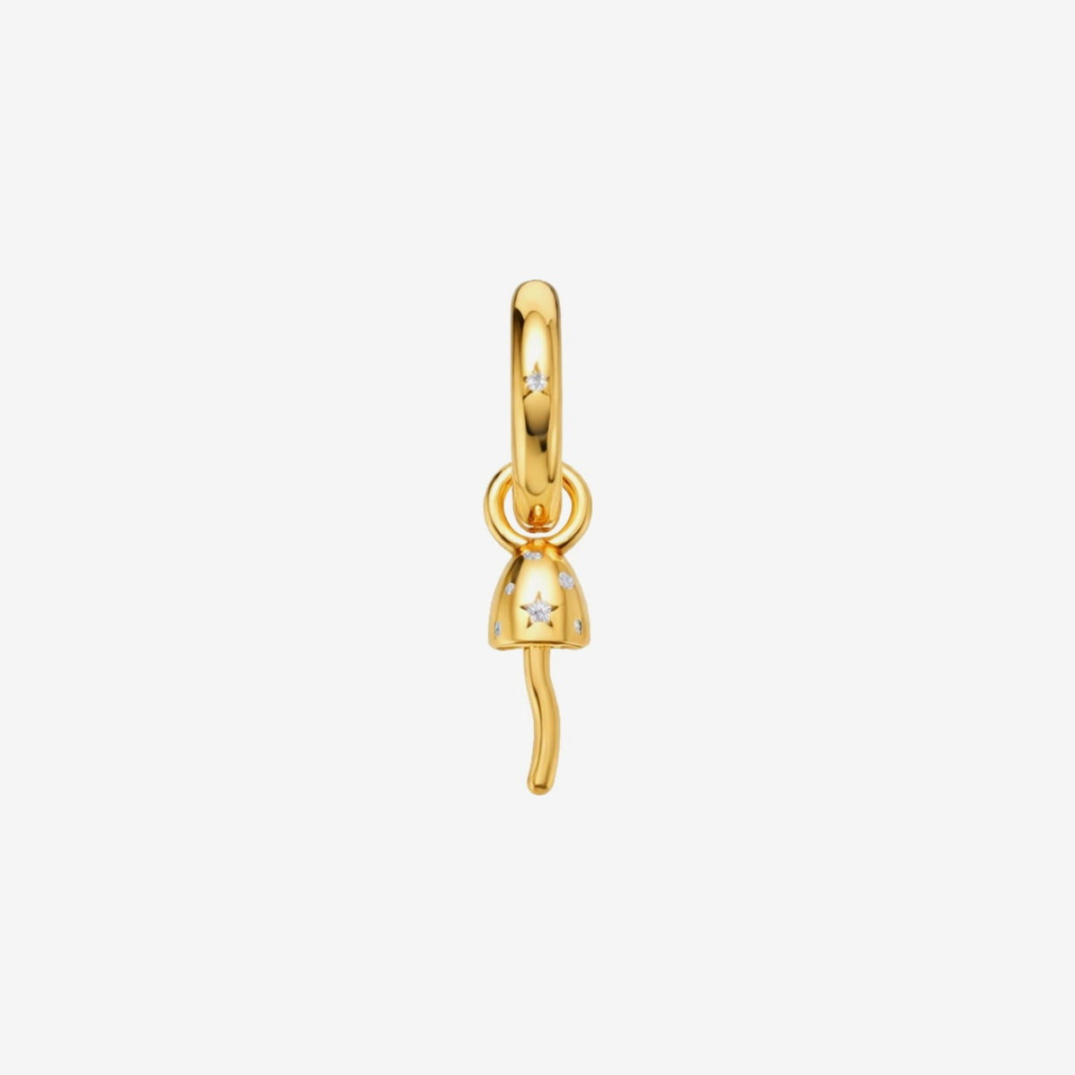Tiny Mushroom Black Diamond Charm by Alessa Rocks in 18K Yellow Gold | JJ Jewelry