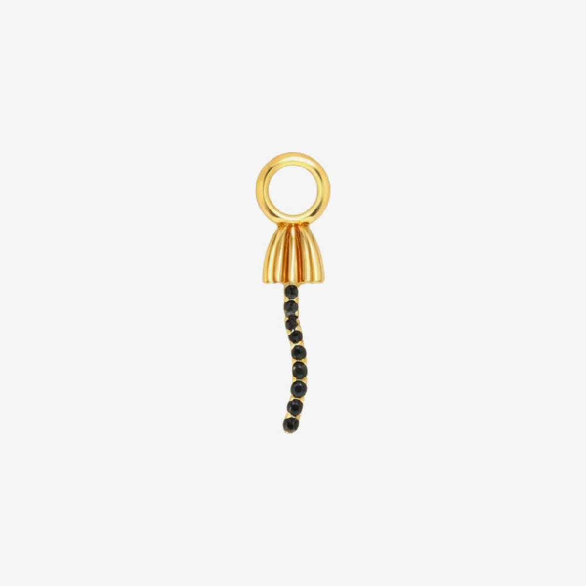 Tiny Mycena Black Charm by Alessa Rocks in 18K Yellow Gold | JJ Jewelry
