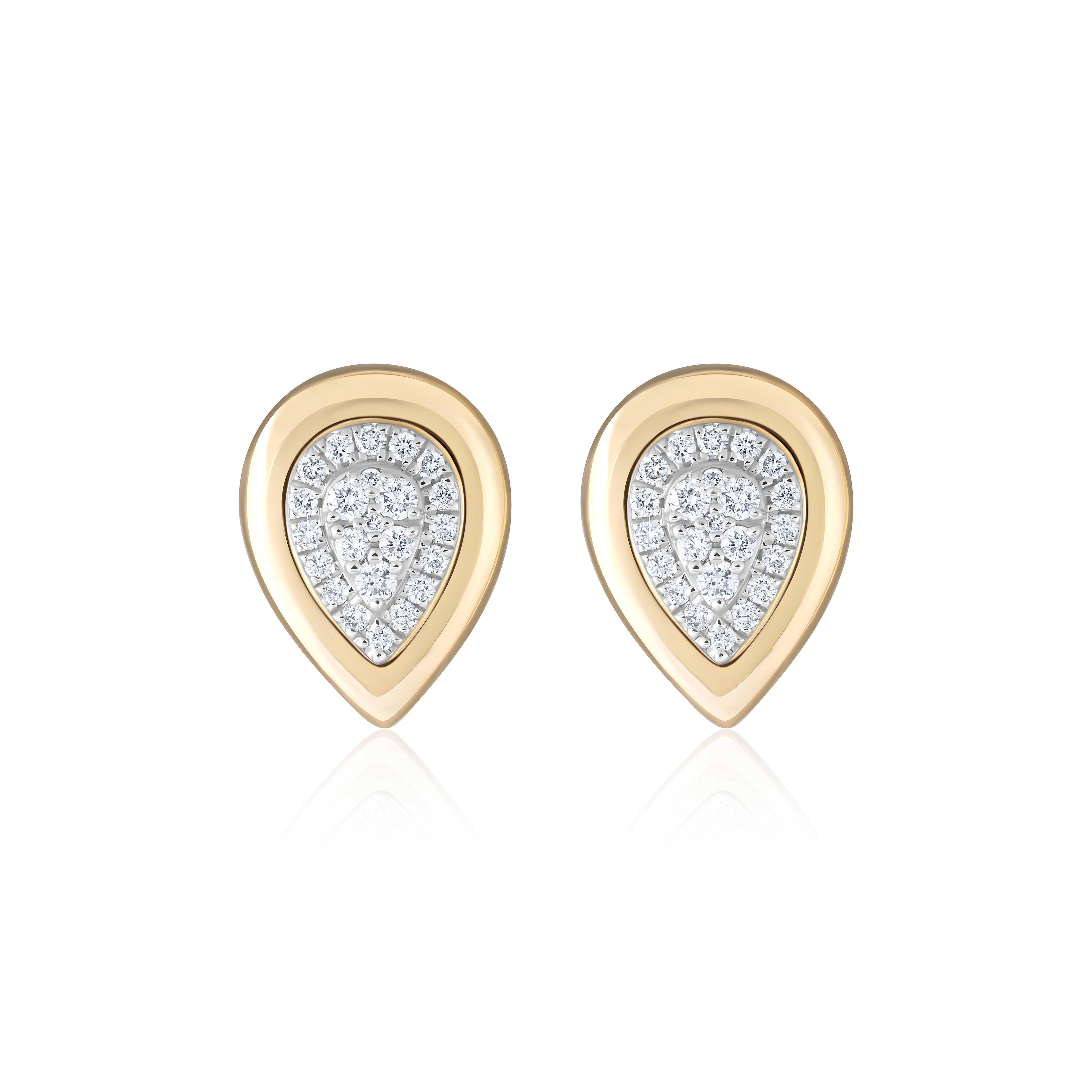 Framed Diamond Stud Earrings in 18K Yellow Gold